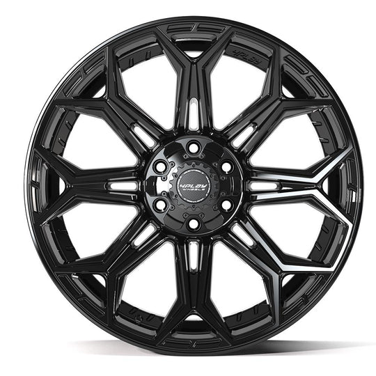 4P83-22090-6D55-12B - 4Play 4P83 22X9 6X139.7 / 6X135 ET12mm Gloss Black - 4Play Wheels Canada