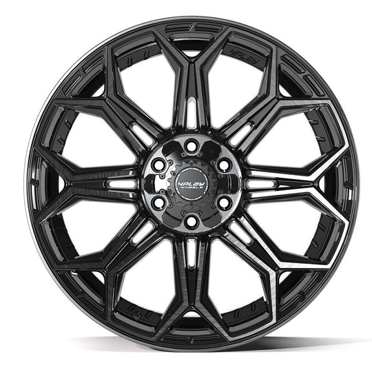 4P83-22090-6D55-12BBT - 4Play 4P83 22X9 6X139.7 / 6X135 ET12mm Gloss Black with Brushed Face & Tinted Clear - 4Play Wheels Canada