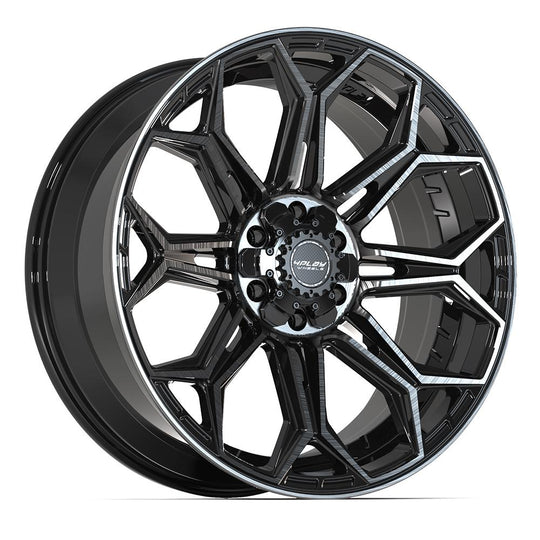 4P83-22090-6D55-12BBT - 4Play 4P83 22X9 6X139.7 / 6X135 ET12mm Gloss Black with Brushed Face & Tinted Clear - 4Play Wheels Canada