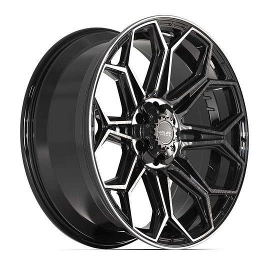 4P83-22090-6D55-12BBT - 4Play 4P83 22X9 6X139.7 / 6X135 ET12mm Gloss Black with Brushed Face & Tinted Clear - 4Play Wheels Canada