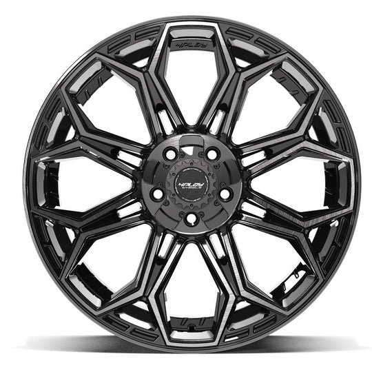 4P83-22100-5D55-18BBT - 4Play 4P83 22X10 5X127 / 5X139.7 ET-18mm Gloss Black with Brushed Face & Tinted Clear - 4Play Wheels Canada
