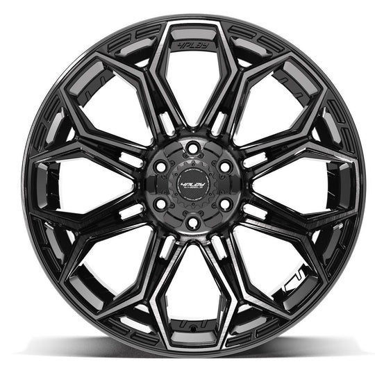 4P83-22120-6D55-44BBT - 4Play 4P83 22X12 6X139.7 / 6X135 ET-44mm Gloss Black with Brushed Face & Tinted Clear - 4Play Wheels Canada