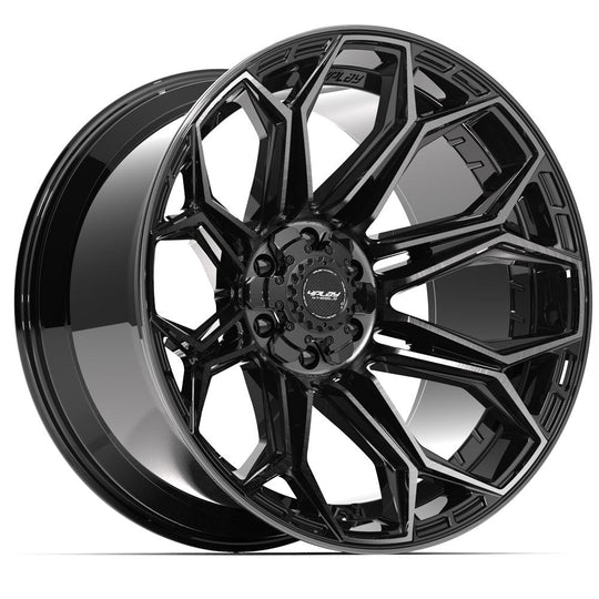 4P83-22120-6D55-44BBT - 4Play 4P83 22X12 6X139.7 / 6X135 ET-44mm Gloss Black with Brushed Face & Tinted Clear - 4Play Wheels Canada