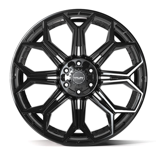 4P83-24100-6D55-18B - 4Play 4P83 24X10 6X139.7 / 6X135 ET18mm Gloss Black - 4Play Wheels Canada