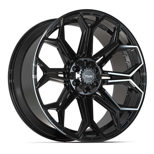 4P83-24100-6D55-18B - 4Play 4P83 24X10 6X139.7 / 6X135 ET18mm Gloss Black - 4Play Wheels Canada