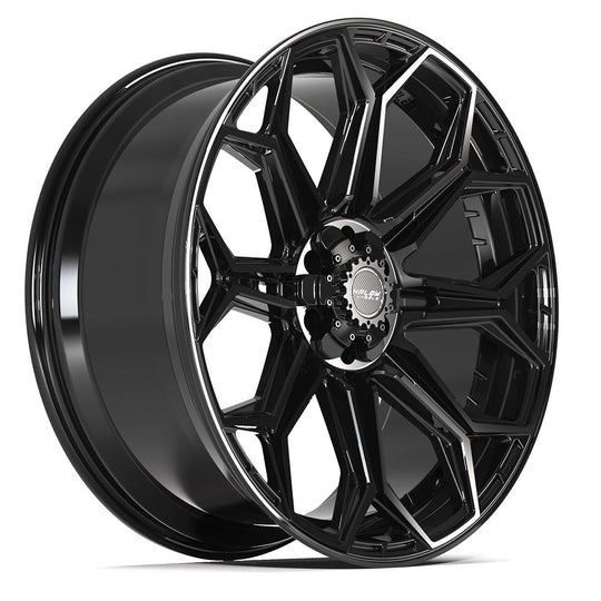4P83-24100-6D55-18B - 4Play 4P83 24X10 6X139.7 / 6X135 ET18mm Gloss Black - 4Play Wheels Canada