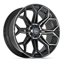 Charger l'image dans la galerie, 4P83-24100-6D55-18BBT - 4Play 4P83 24X10 6X139.7 / 6X135 ET18mm Gloss Black with Brushed Face &amp; Tinted Clear - 4Play Wheels Canada