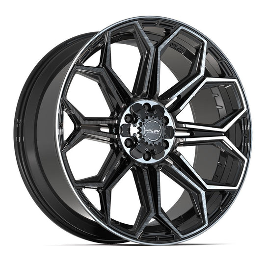 4P83-24100-6D55-18BBT - 4Play 4P83 24X10 6X139.7 / 6X135 ET18mm Gloss Black with Brushed Face & Tinted Clear - 4Play Wheels Canada