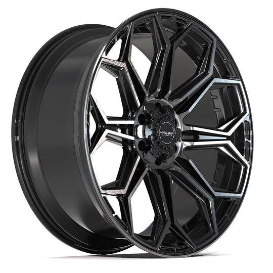4P83-24100-6D55-18BBT - 4Play 4P83 24X10 6X139.7 / 6X135 ET18mm Gloss Black with Brushed Face & Tinted Clear - 4Play Wheels Canada