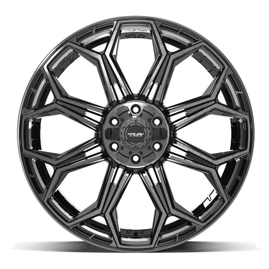 4P83-24120-6D55-44BBT - 4Play 4P83 24X12 6X139.7 / 6X135 ET-44mm Gloss Black with Brushed Face & Tinted Clear - 4Play Wheels Canada