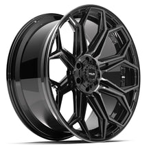 Charger l'image dans la galerie, 4P83-24120-6D55-44BBT - 4Play 4P83 24X12 6X139.7 / 6X135 ET-44mm Gloss Black with Brushed Face &amp; Tinted Clear - 4Play Wheels Canada