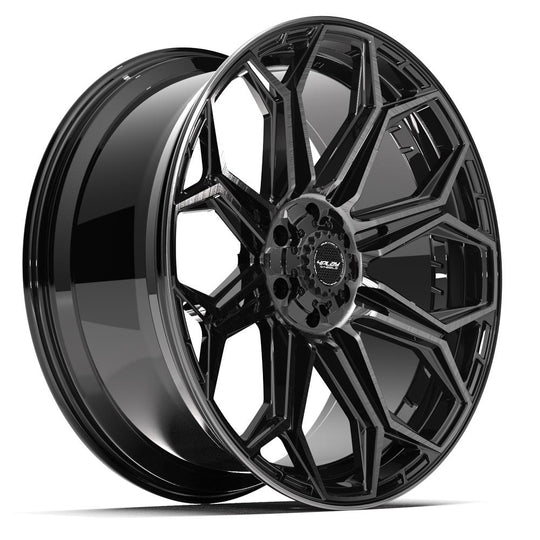 4P83-24120-6D55-44BBT - 4Play 4P83 24X12 6X139.7 / 6X135 ET-44mm Gloss Black with Brushed Face & Tinted Clear - 4Play Wheels Canada