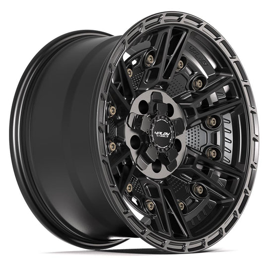 4PS01-17090-5D55-6B1 - 4Play 4PS01 17X9 5X127 / 5X139.7 ET-6mm Satin Black - 4Play Wheels Canada