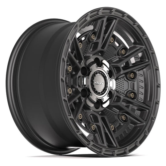 4PS01-17090-6D55-6B1 - 4Play 4PS01 17X9 6X139.7 / 6X135 ET-6mm Satin Black - 4Play Wheels Canada