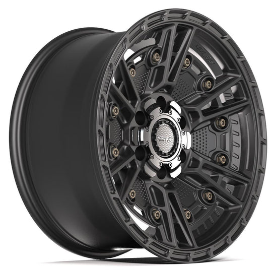 4PS01-18090-6D55-6B1 - 4Play 4PS01 18X9 6X139.7 / 6X135 ET-6mm Satin Black - 4Play Wheels Canada