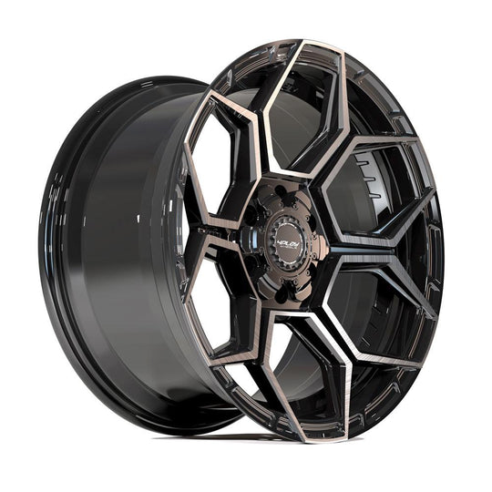 4PS26-18080-CUVA-38BBT - 4Play 4PS26 18X8 5X108 / 5X110 ET38mm Gloss Black with Brushed Face & Tinted Clear - 4Play Wheels Canada