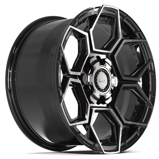 4PS26-18090-6D55-18BBT - 4Play 4PS26 18X9 6X139.7 / 6X135 ET18mm Gloss Black with Brushed Face & Tinted Clear - 4Play Wheels Canada