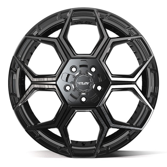 4PS26-20090-5D55-6BBT - 4Play 4PS26 20X9 5X127 / 5X139.7 ET-6mm Gloss Black with Brushed Face & Tinted Clear - 4Play Wheels Canada