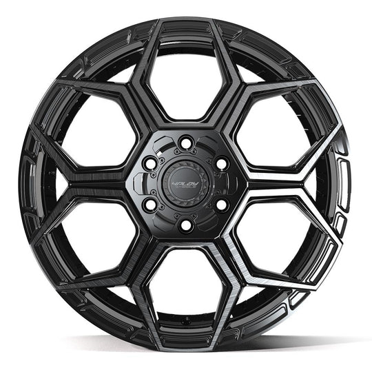 4PS26-20090-6D55-18BBT - 4Play 4PS26 20X9 6X139.7 / 6X135 ET18mm Gloss Black with Brushed Face & Tinted Clear - 4Play Wheels Canada