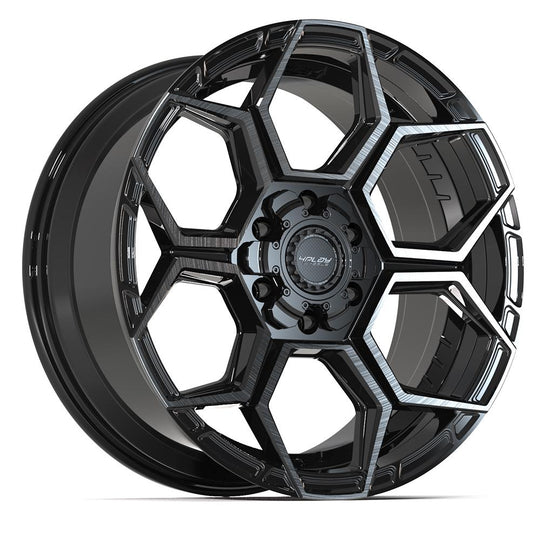4PS26-20090-6D55-18BBT - 4Play 4PS26 20X9 6X139.7 / 6X135 ET18mm Gloss Black with Brushed Face & Tinted Clear - 4Play Wheels Canada