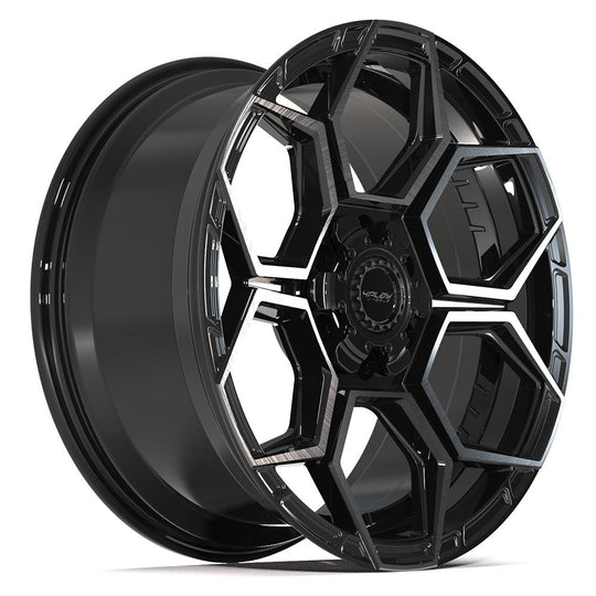 4PS26-20090-6D55-18BBT - 4Play 4PS26 20X9 6X139.7 / 6X135 ET18mm Gloss Black with Brushed Face & Tinted Clear - 4Play Wheels Canada