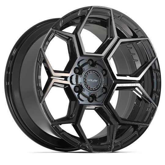 4PS26-20090-6D55-6BBT - 4Play 4PS26 20X9 6X139.7 / 6X135 ET-6mm Gloss Black with Brushed Face & Tinted Clear - 4Play Wheels Canada