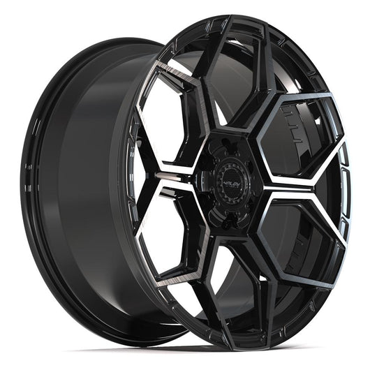 4PS26-22100-6D55-24BBT - 4Play 4PS26 22X10 6X139.7 / 6X135 ET24mm Gloss Black with Brushed Face & Tinted Clear - 4Play Wheels Canada