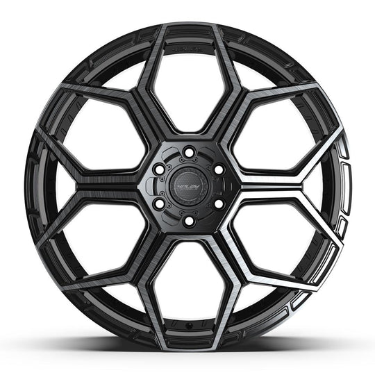 4PS26-24100-6D55-24BBT - 4Play 4PS26 24X10 6X139.7 / 6X135 ET24mm Gloss Black with Brushed Face & Tinted Clear - 4Play Wheels Canada