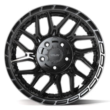 Load image into Gallery viewer, 4PS28-17090-5D55-6BBT - 4Play 4PS28 17X9 5X127 / 5X139.7 ET-6mm Gloss Black with Brushed Face &amp; Tinted Clear - 4Play Wheels Canada