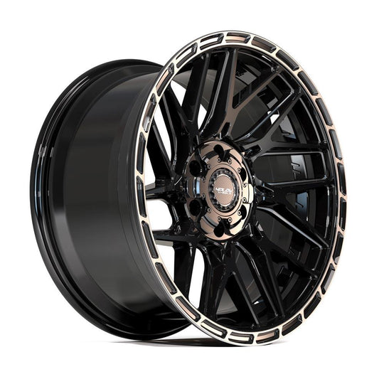 4PS28-18080-CUVB-38BBT - 4Play 4PS28 18X8 5X112 / 5X114.3 ET38mm Gloss Black with Brushed Face & Tinted Clear - 4Play Wheels Canada