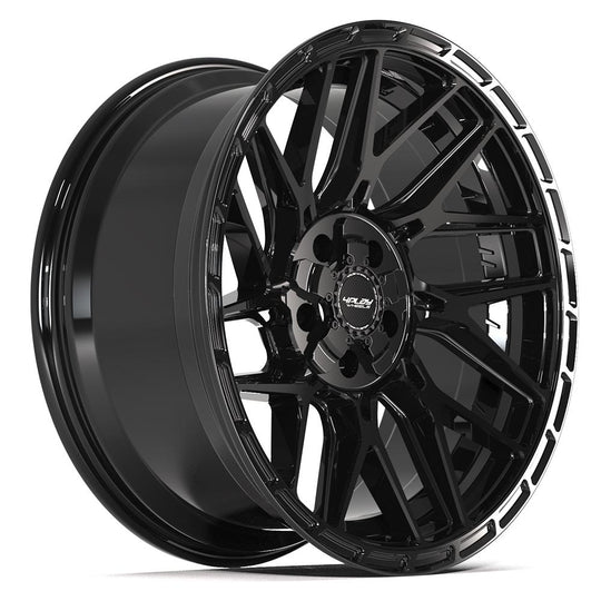 4PS28-20090-5D55-6BBT - 4Play 4PS28 20X9 5X127 / 5X139.7 ET-6mm Gloss Black with Brushed Face & Tinted Clear - 4Play Wheels Canada