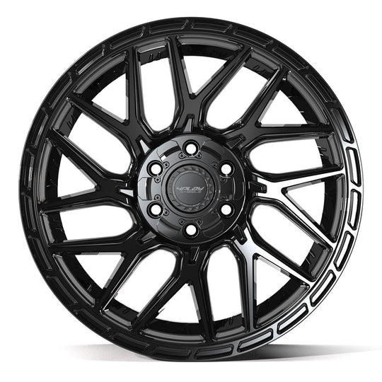 4PS28-20090-6D55-18BBT - 4Play 4PS28 20X9 6X139.7 / 6X135 ET18mm Gloss Black with Brushed Face & Tinted Clear - 4Play Wheels Canada
