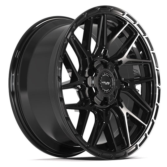 4PS28-20090-6D55-18BBT - 4Play 4PS28 20X9 6X139.7 / 6X135 ET18mm Gloss Black with Brushed Face & Tinted Clear - 4Play Wheels Canada