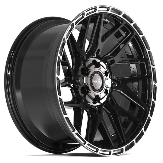 4PS28-20090-6D55-6BBT - 4Play 4PS28 20X9 6X139.7 / 6X135 ET-6mm Gloss Black with Brushed Face & Tinted Clear - 4Play Wheels Canada