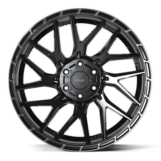 4PS28-22100-6D55-0BBT - 4Play 4PS28 22X10 6X139.7 / 6X135 ET0mm Gloss Black with Brushed Face & Tinted Clear - 4Play Wheels Canada