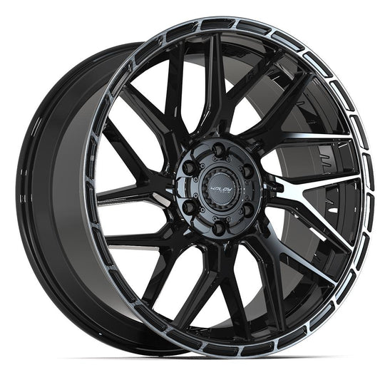 4PS28-22100-6D55-0BBT - 4Play 4PS28 22X10 6X139.7 / 6X135 ET0mm Gloss Black with Brushed Face & Tinted Clear - 4Play Wheels Canada