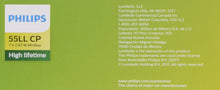 Load image into Gallery viewer, 55LLCP Philips LongerLife Miniature 55LL - LongerLife - Multiple Commercial 10-Pack Philips Bulbs