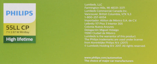 55LLCP Philips LongerLife Miniature 55LL - LongerLife - Multiple Commercial 10-Pack Philips Bulbs