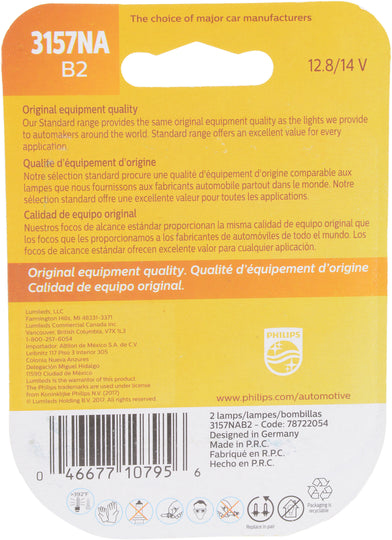 3157NAB2 Philips Standard Miniature 3157NA - Standard - Twin Blister Pack Philips Bulbs