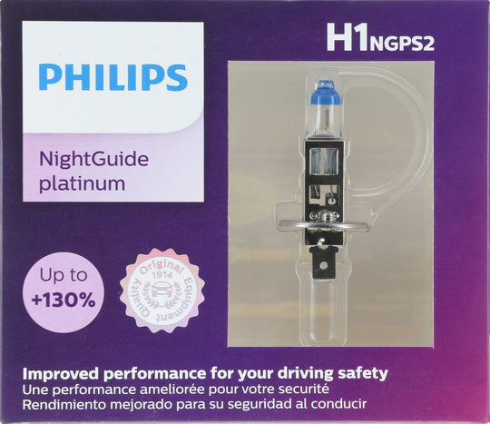 H1NGPS2 Philips NightGuide platinum Headlight H1 - NightGuide Platinum - Twin Special Pack Philips Bulbs