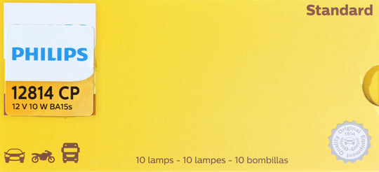 12814CP Philips Standard Miniature 12814 - Standard - Multiple Commercial 10-Pack Philips Bulbs