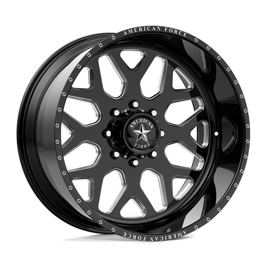 AFTPF30R78-5-21 - American Force AFW Flux 24X14 6X139.7 -73mm Gloss Black Mill-Mach - American Force Wheels Canada
