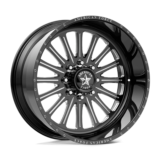 AFTGN08F25-5-0 - American Force AFW Lexar 22X10 8X170 -25mm Gloss Black Mill-Mach - American Force Wheels Canada