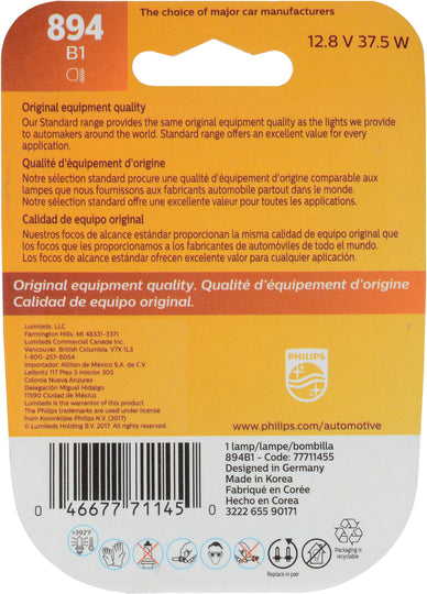 894B1 Philips Standard Fog Light 894 - Standard - Single Blister Pack Philips Bulbs