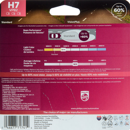 H7VPB2 Philips VisionPlus Headlight H7 - VisionPlus - Twin Blister Pack Philips Bulbs