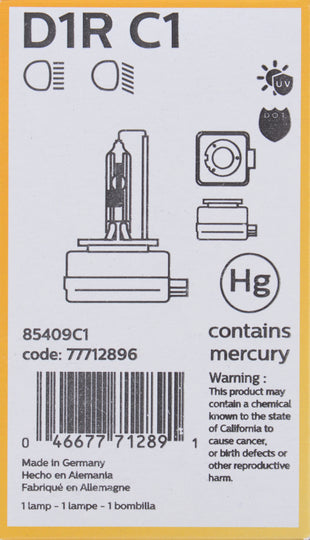 D1RC1 Philips Xenon HID lamp D1R - Standard - Single Commercial Pack Philips Bulbs