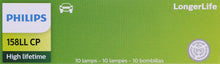 Load image into Gallery viewer, 158LLCP Philips LongerLife Miniature 158LL - Standard - Multiple Commercial 10-Pack Philips Bulbs