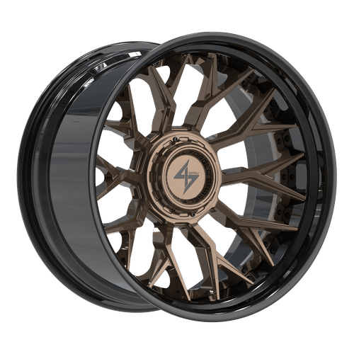 SBFX24221081243 - Sentali Barrel Forged BFX2 22X10 8X170 / 8X165.1 -24mm Gloss Black Lip / Bronze Centre - Sentali Barrel Forged Wheels Canada