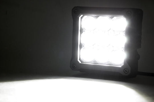 70905DRL Chrome Series LED Light Pair - 4 Inch - Square - White DRL Rough Country Canada