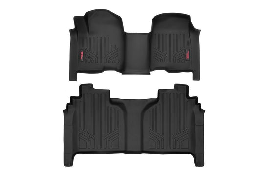 M-21613 Floor Mats - FR & RR - OV Hump - Crew - Chevy/GMC 1500 (19-23) Rough Country Canada